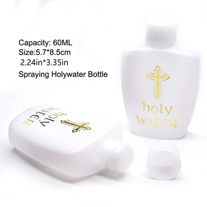 Empty Holy Water Bottles - 60ml Catholic Christian Holy Water Bottle - Holds Lourdes Water