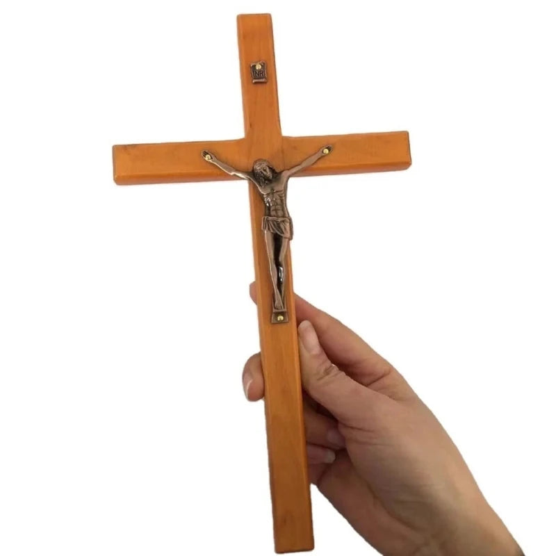 Crucifix - Wall Solid Wood  Decoration for Wall - Christian Prayer Holding - Home Office Ornaments